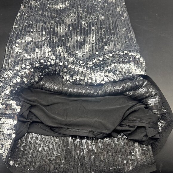 H&M Women’s All Over Sequin Mini Spaghetti Strap Tie Back Lined Dress Sz XL NEW - Picture 10 of 13
